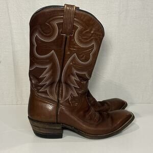 Cat's Paw Brown Leather Cowboy Boots Mens Size 11 Western Square toe